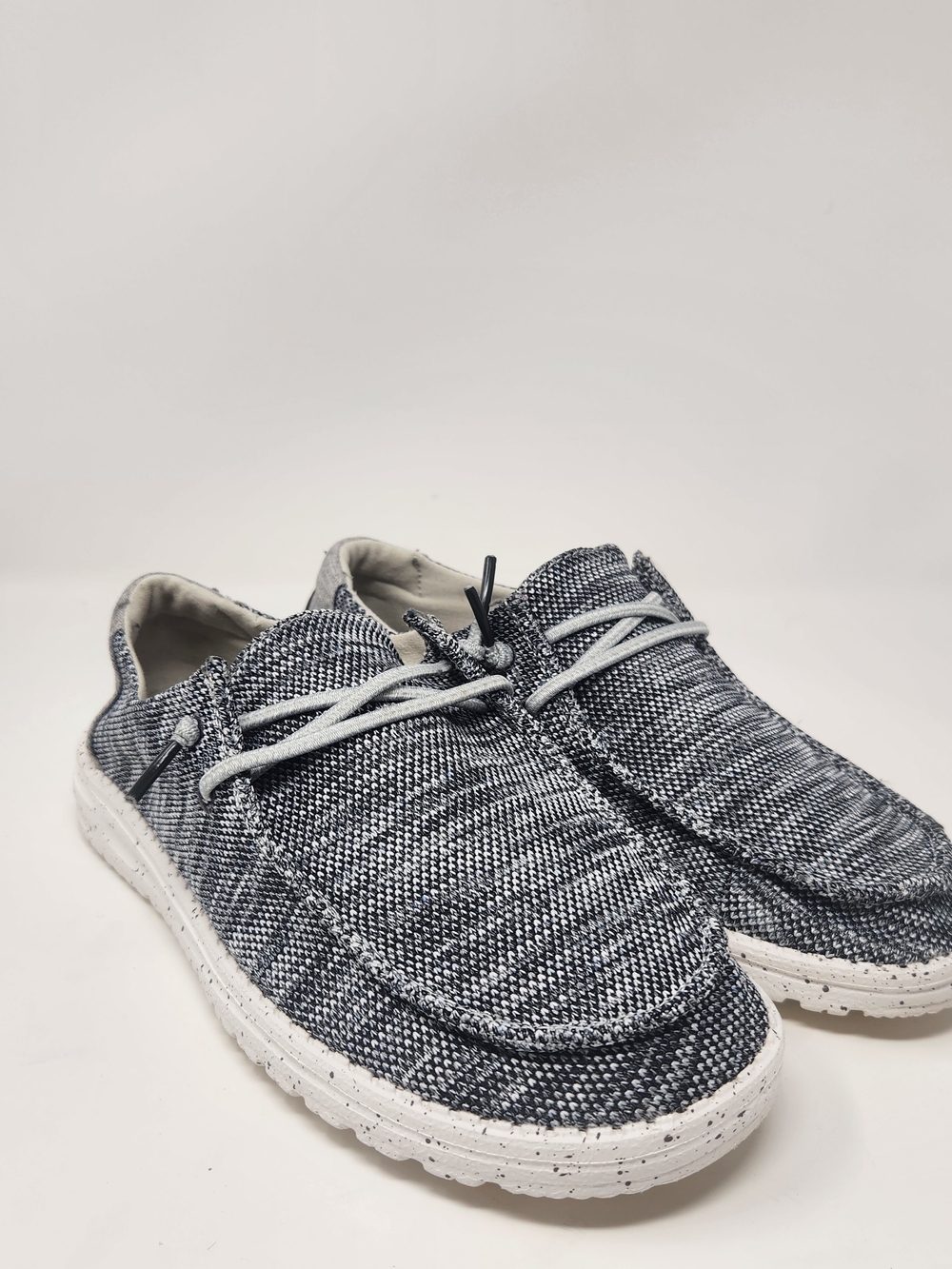Hey Dude Women's Woven Slip-On Loafers - Black & White